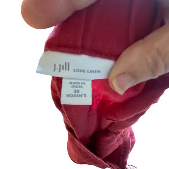 J. Jill love linen 100% linen plus size Women's Red Capri pant 2X comfortable - Picture 8 of 10